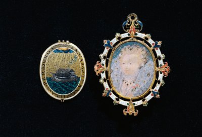 The Heneage Jewel or Armada Jewel, Miniature of Queen Elizabeth I Enclosed in a Jewelled Case, c.1595 by Nicholas Hilliard